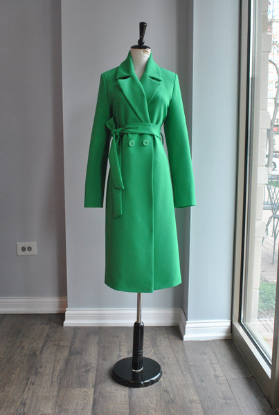 Bright green deals wool coat