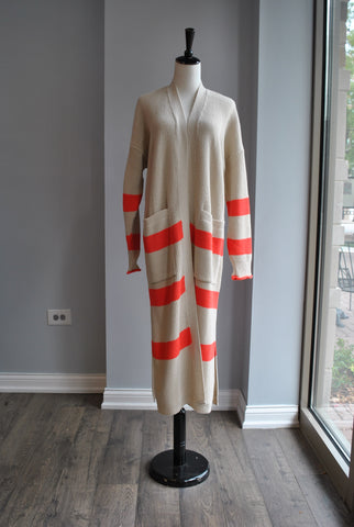 CLEARANCE - BLACK AND BEIGE SWEATER WITH HIGH NECK