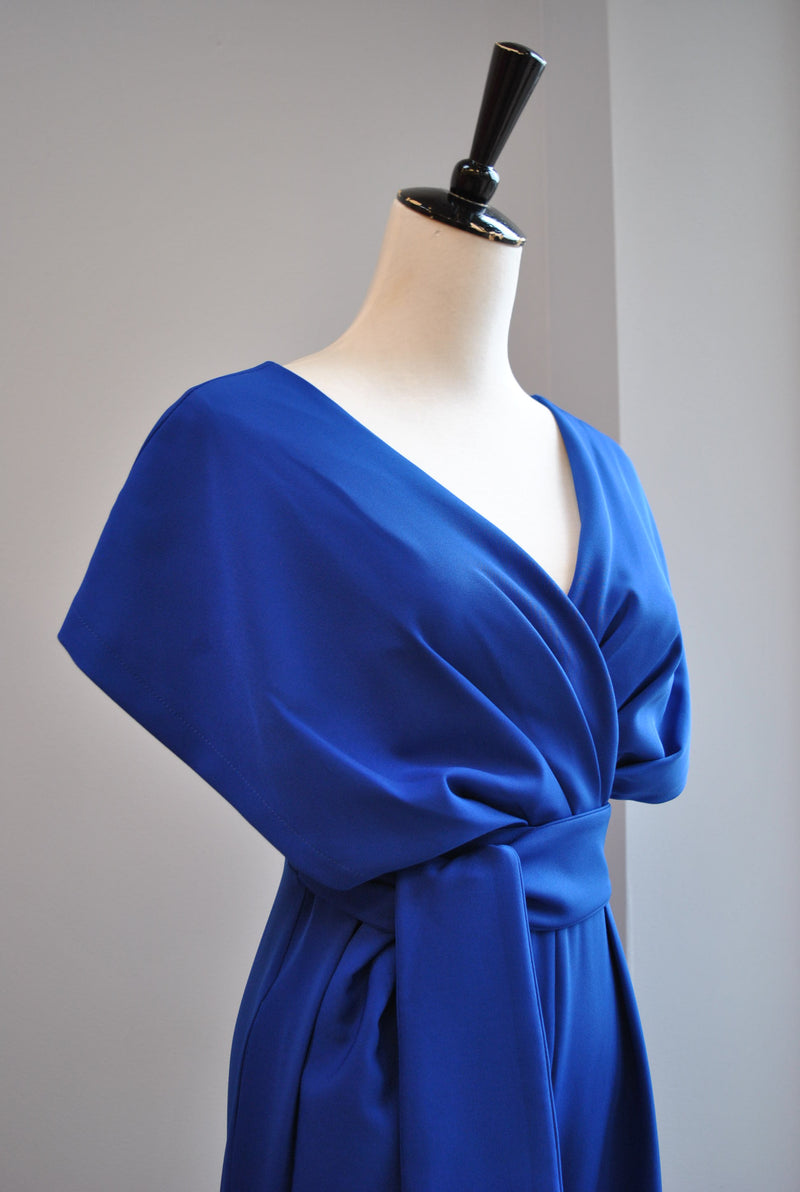 CLEARANCE - ROYAL BLUE JUMPSUIT WITH FLAIR LEGS
