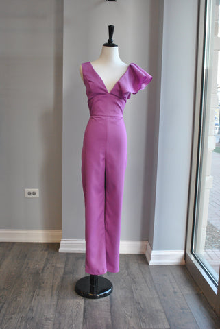 FUCHSIA PINK JUMPSUIT WITH FLAIR PANTS
