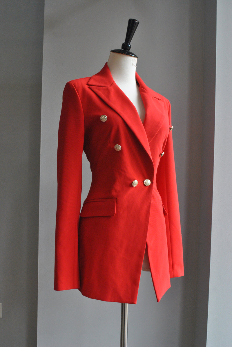 RED DOUBLE BREATED BLAZER