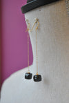 AMETHYST AND SWAROVSKI CRYSTALS LONG STATEMENT EARRINGS