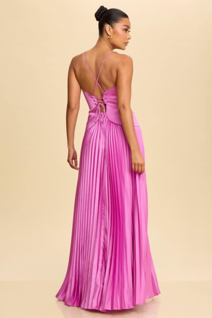 ORCHID PINK SUMMER MAXI DRESS WITH PLEATED BOTTOM – Le Obsession Boutique ORCHID PINK SUMMER MAXI DRESS WITH PLEATED BOTTOM – Le Obsession Boutique