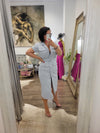 LIGHT BLUE SHIRT MIDI DRESS WITH A BELT