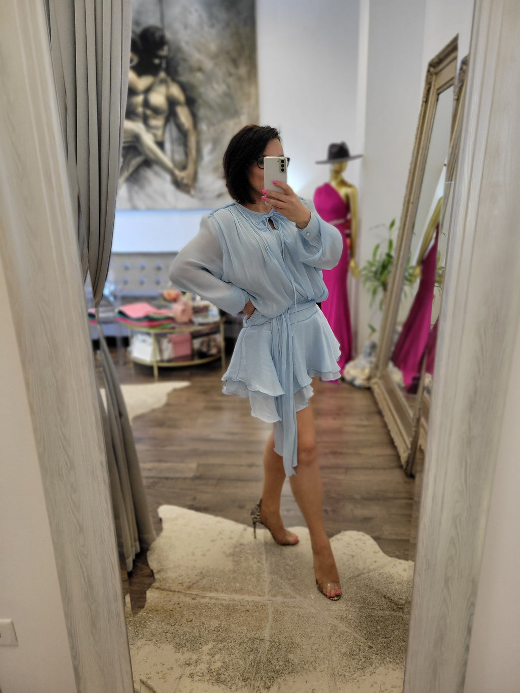 BLUE MINI SYMMER DRESS