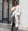 BEIGE BLAZER WITH GOLD DETACHABLE SCARF