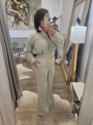 LIGHT GREY SUIT WITH BOMPER JACKET