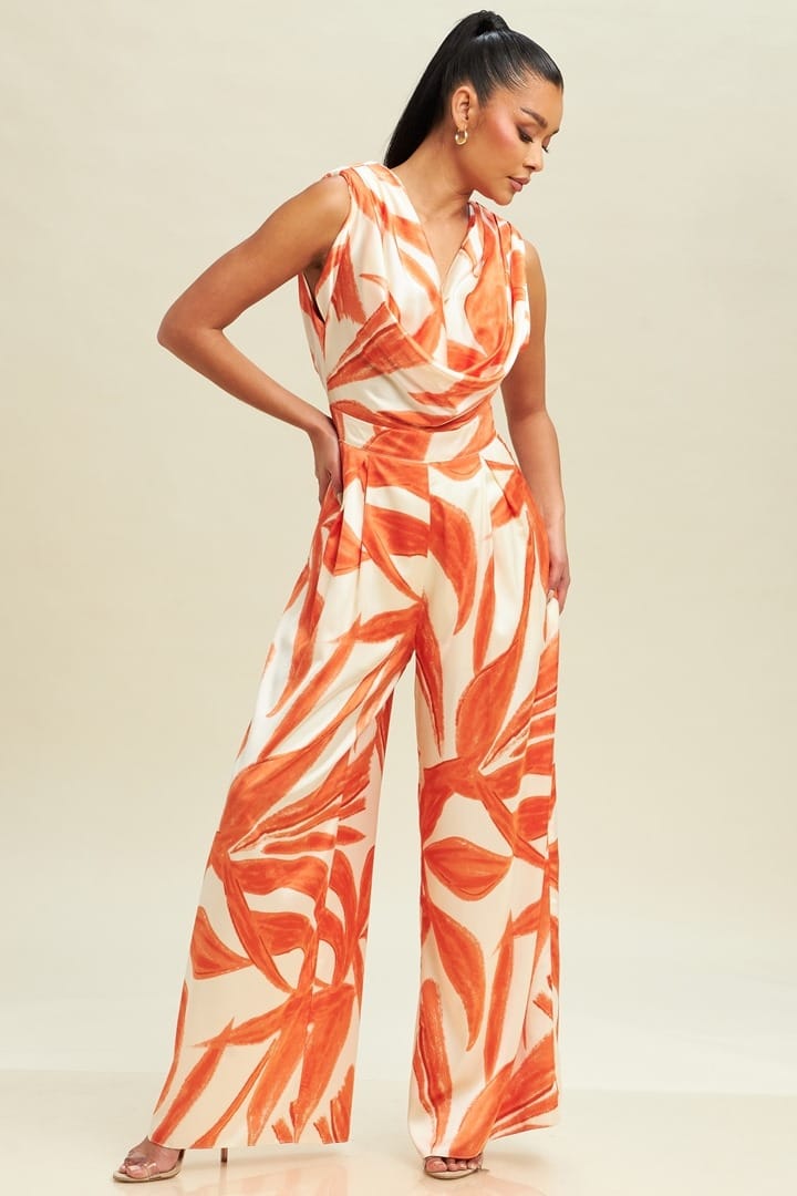 ORANGE MULTI SUMMER JUMPSUIT