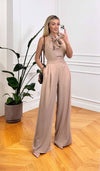 EMERALD GREEN JUMPSUIT WITH SIDE POCKETS NAD A BELT