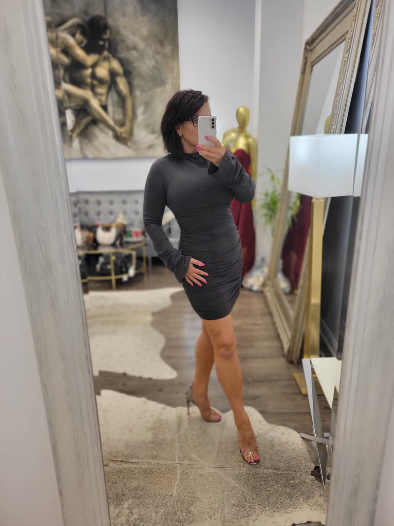 charcoal grey mini dress Lulita Mini Dress