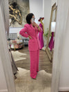 FUCHSIA AND BLACK ZEBRA SET OF PANTS AND A BLOUSE