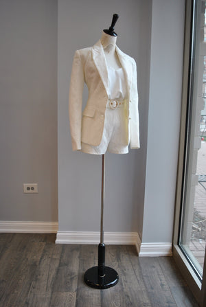 CLEARANCE - OFF WHITE LACE SET OF A BLAZER AND SHORTS
