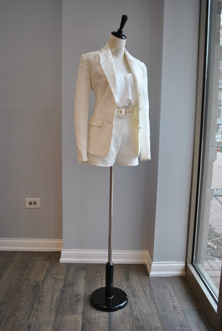 WHITE SUMMER SET OF PENCIL SKIRT AND A PEPLUM TOP