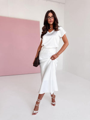 WHITE SILKY SUMMER SET