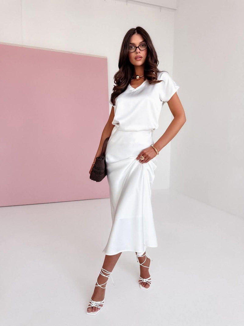 WHITE SILKY SUMMER SET