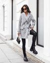 BEIGE BLAZER WITH GOLD DETACHABLE SCARF