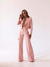 BLUSH PINK SET OF HIGH WAISTED PANTS AND CROPPED PANTS