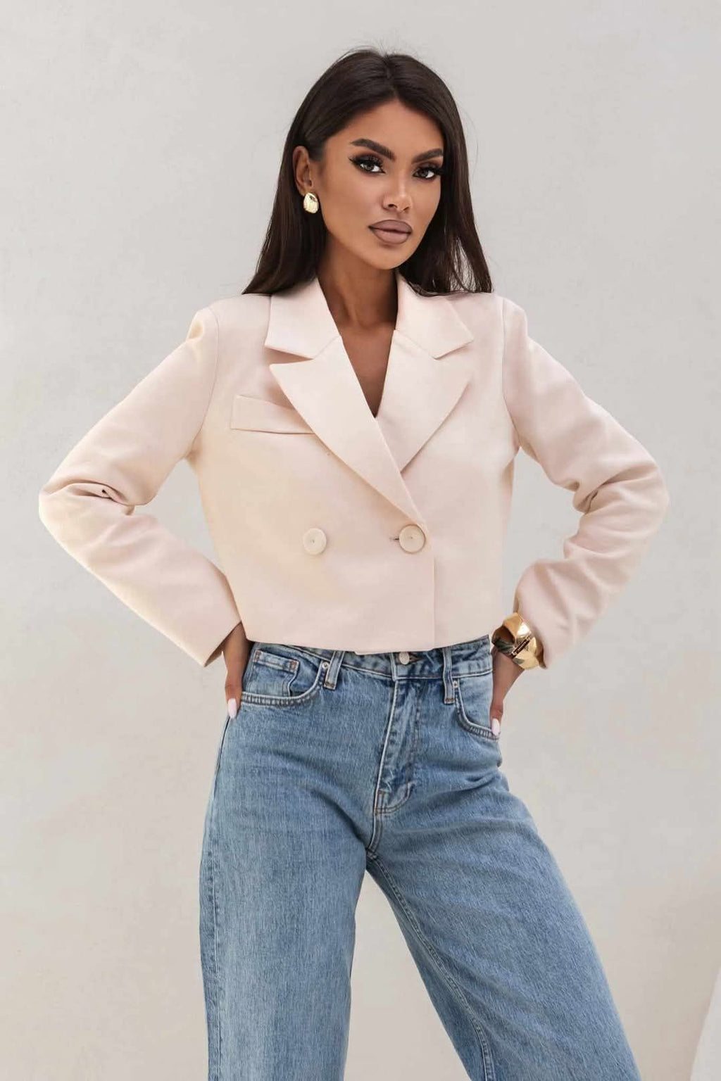 PEACH CROPPED SPRING JACKET