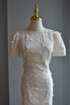 VANILLA LACE MIDI DRESS