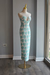 MINT AND WHITE MIDI FIT COCKTAIL DRESS
