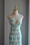 MINT AND WHITE MIDI FIT COCKTAIL DRESS