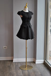 BLACK TWEED MINI DRESS