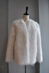 WHITE FAUX FUR JACKET