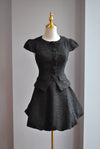 BLACK TWEED MINI DRESS