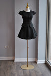BLACK TWEED MINI DRESS
