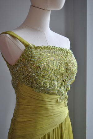 NEON GREEN LONG EVENING GOWN
