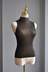 BLACK AND GOLD HIGH NECK BASIC TOP