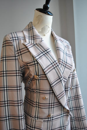 BEIGE PLAID BLAZER