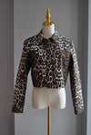 BROWN CHEETAH CROPPED JACKET