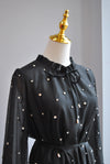 BLACK TUNIC DRESS WITH CRYSTALS