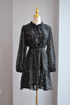 BLACK TUNIC DRESS WITH CRYSTALS