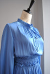 BLUE SILKY SPRING DRESS