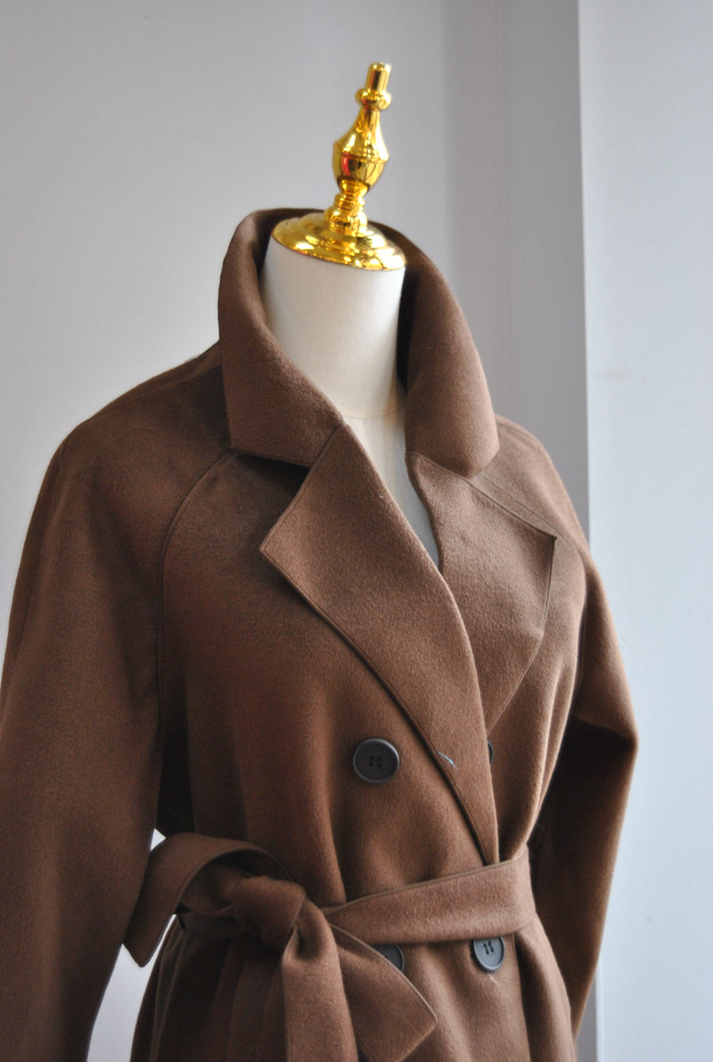 CHOCOLATE BROWN WRAP COAT