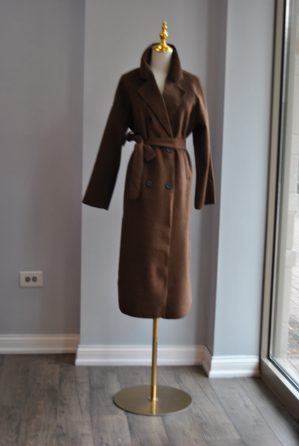 CHOCOLATE BROWN WRAP COAT