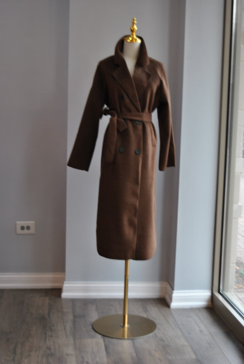 CHOCOLATE BROWN WRAP COAT