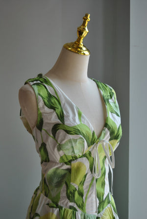 GREEN MULTI SUMMER MIDI DRESS