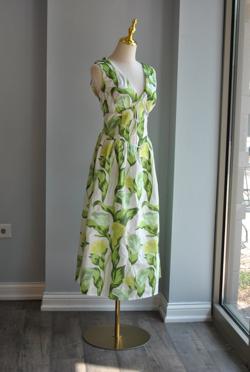 GREEN MULTI SUMMER MIDI DRESS
