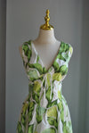 GREEN MULTI SUMMER MIDI DRESS