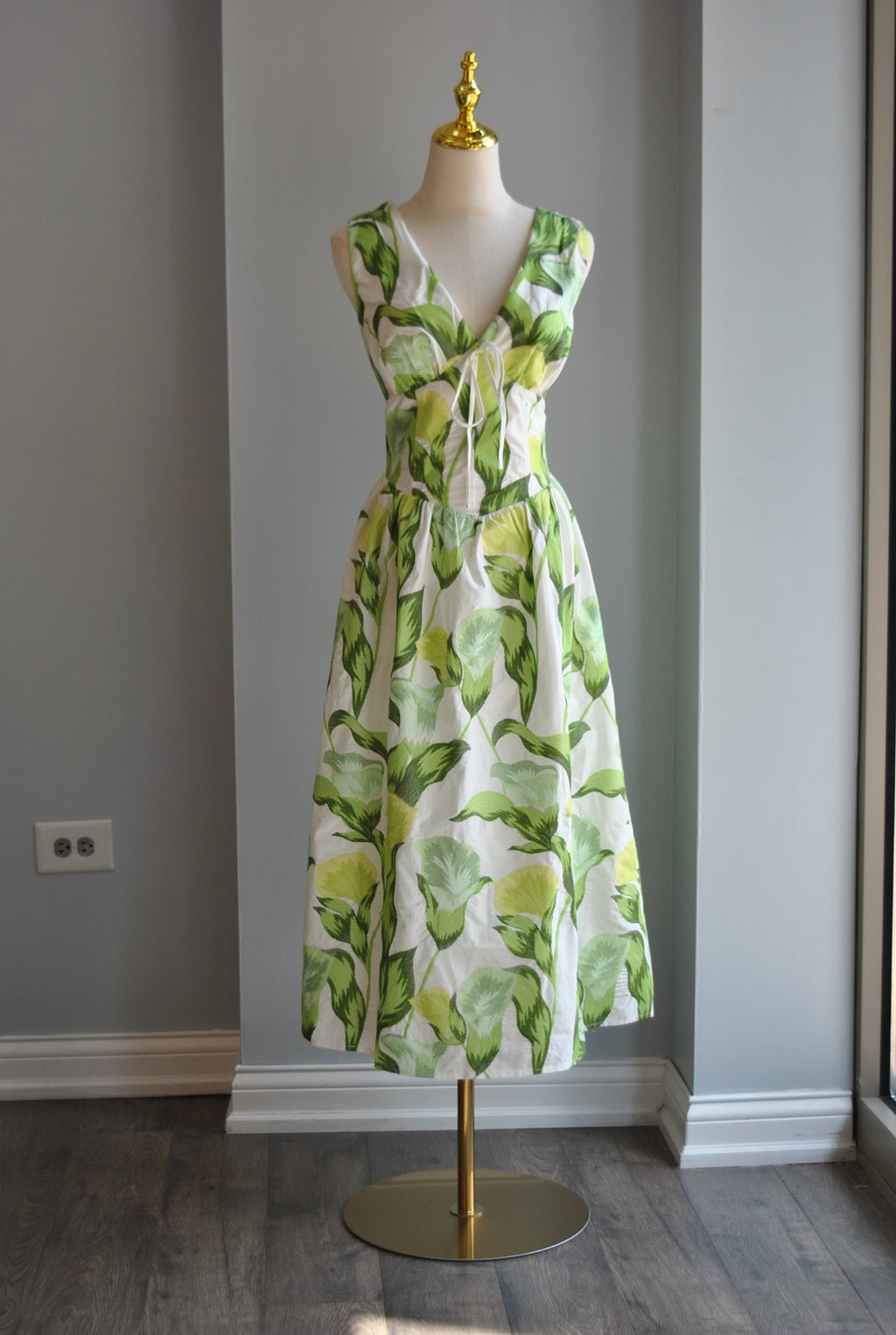 GREEN MULTI SUMMER MIDI DRESS