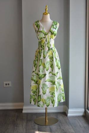 GREEN MULTI SUMMER MIDI DRESS