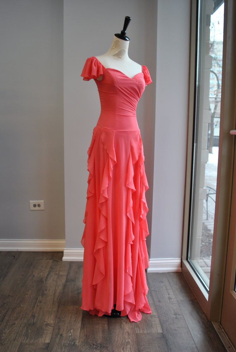 CORAL MAXI SUMMER DRESS