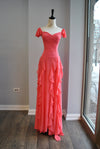 CORAL MAXI SUMMER DRESS