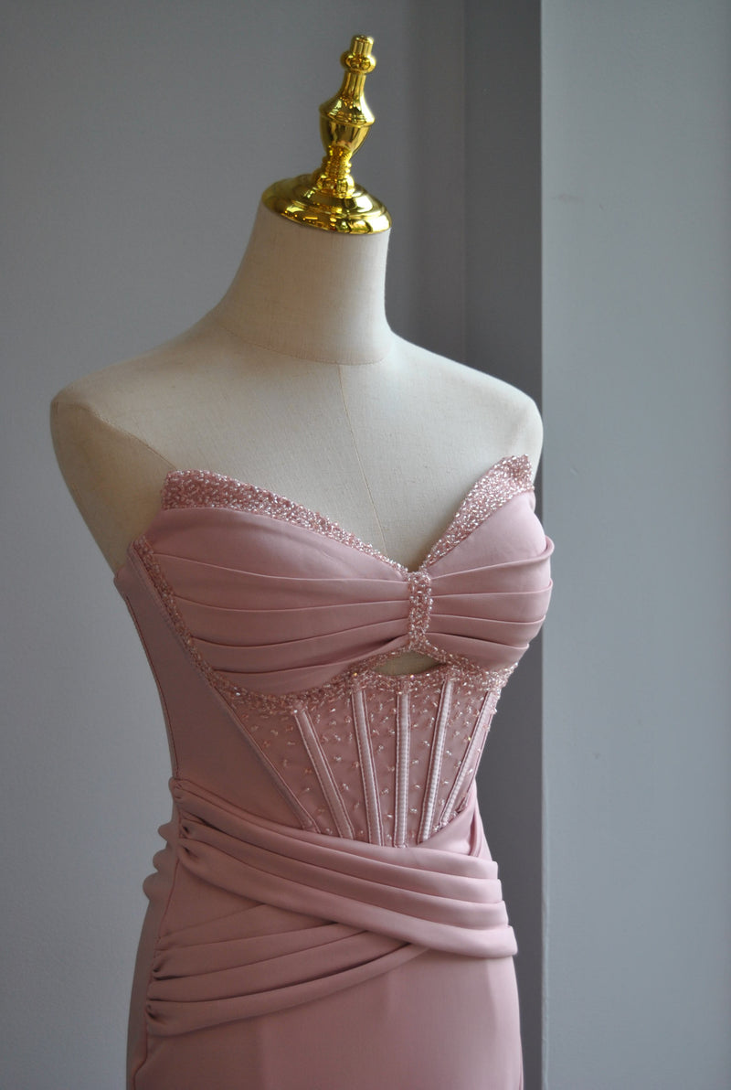 BLUSH PINK LONG EVENING GOWN