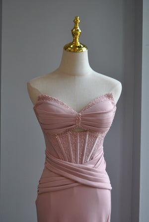 BLUSH PINK LONG EVENING GOWN