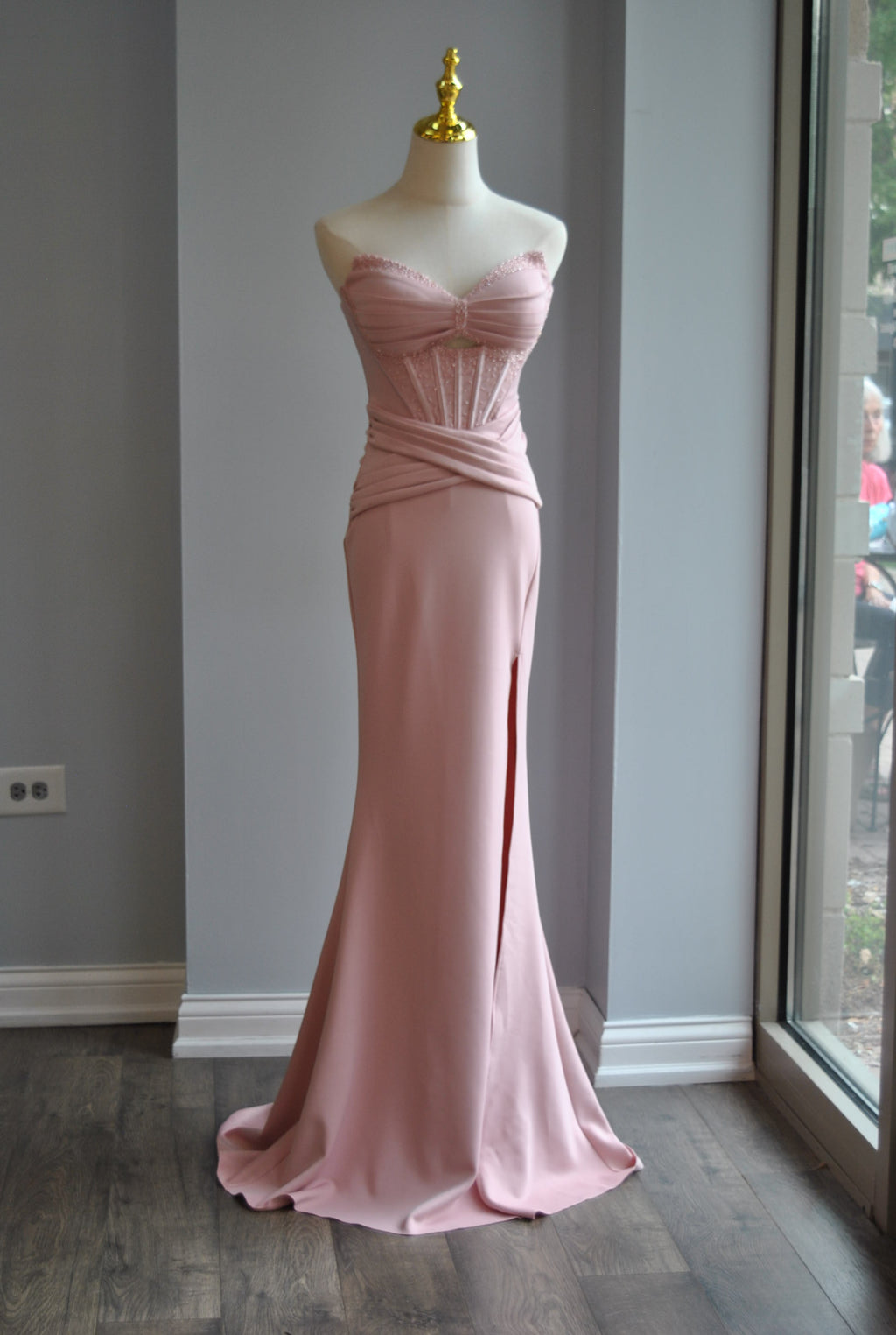 BLUSH PINK LONG EVENING GOWN