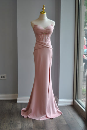 BLUSH PINK LONG EVENING GOWN